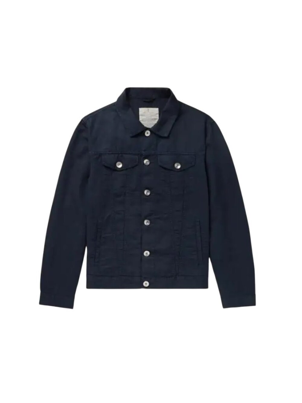 NEW Brunello Cucinelli Trucker Jacket Mens 52 40 Large Navy Blue  Wool Silk NWOT